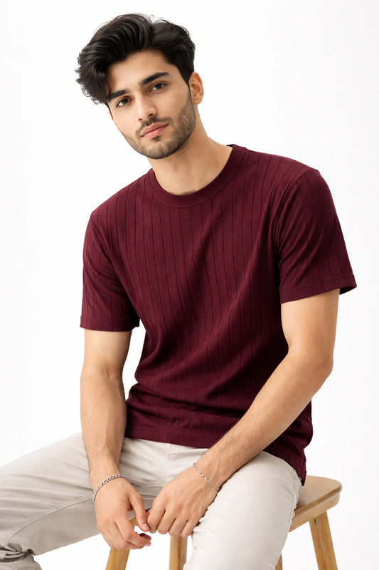 Drop Needle Tshirt - Maroon