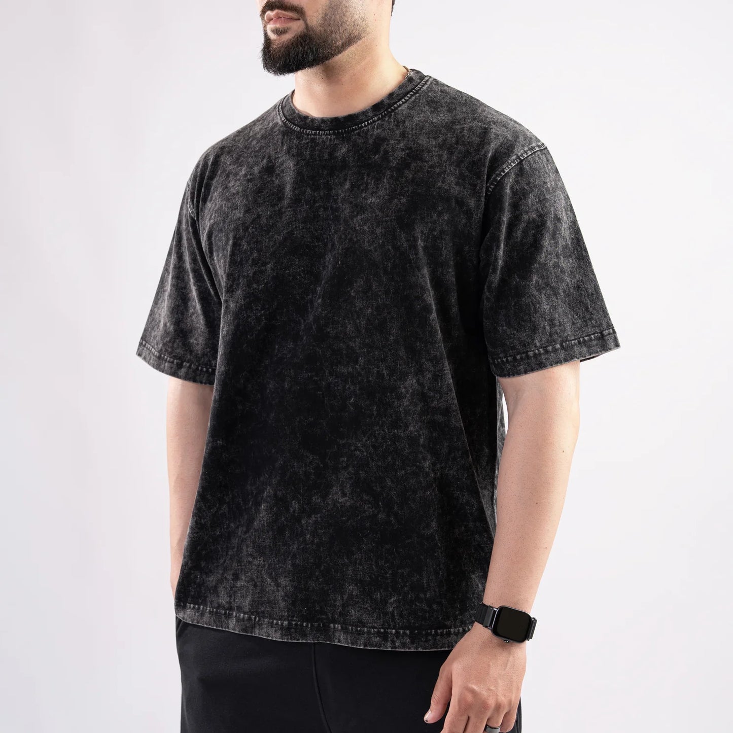 Acid Washed Tshirt - Black