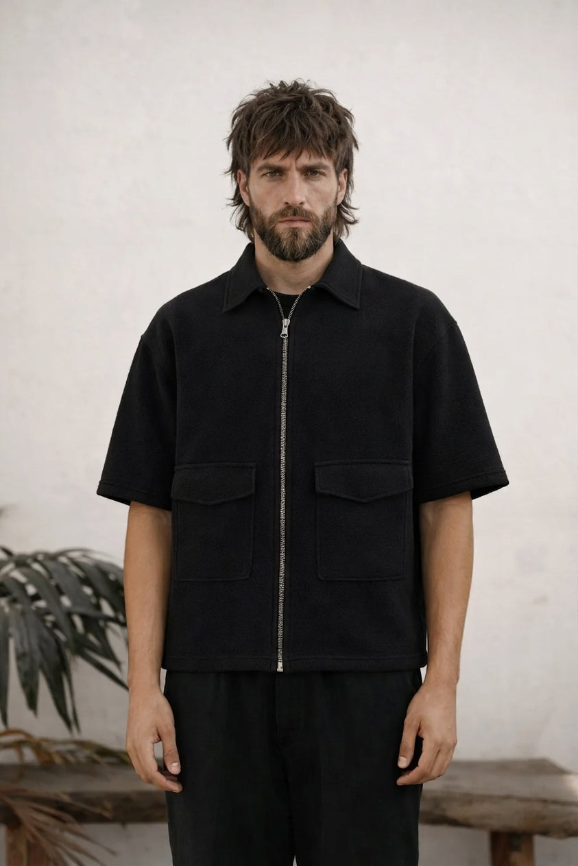 The Oversized Zip-Chore - Black