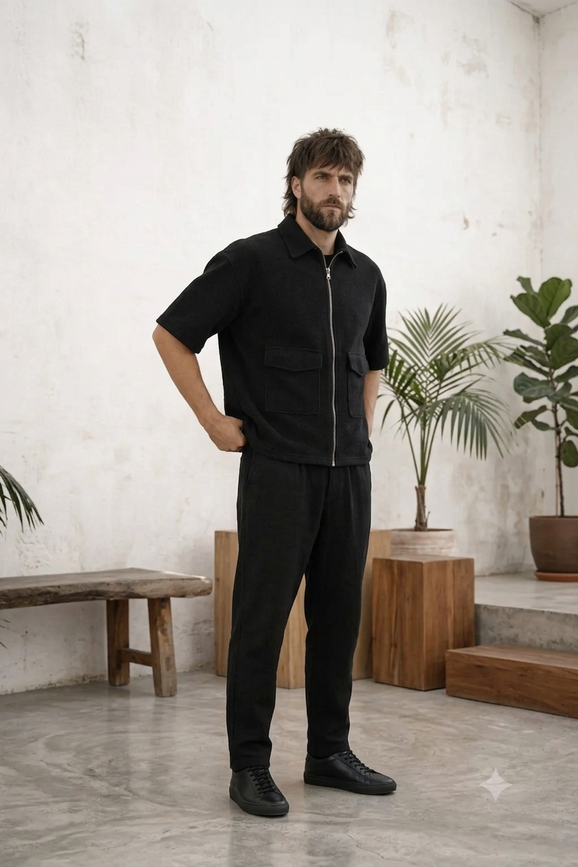 The Oversized Zip-Chore - Black