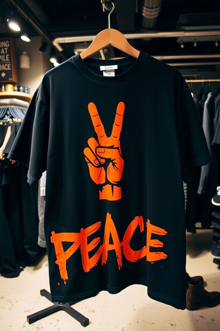 Peace Printed DropShoulder Tshirt
