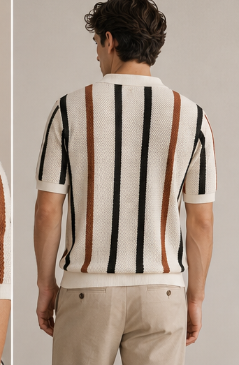 Modern Retro Knit Polo Shirt