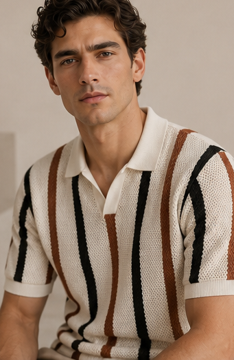Modern Retro Knit Polo Shirt