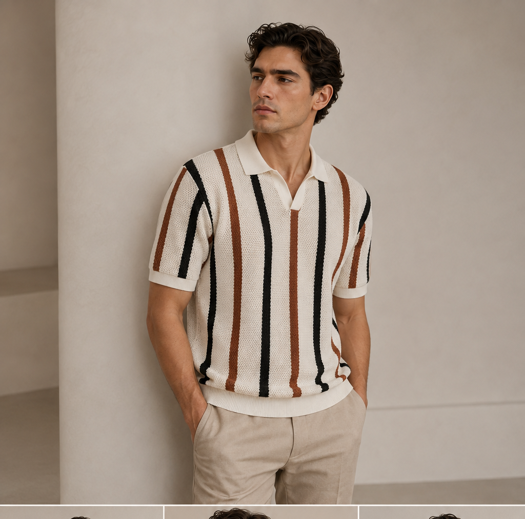 Modern Retro Knit Polo Shirt