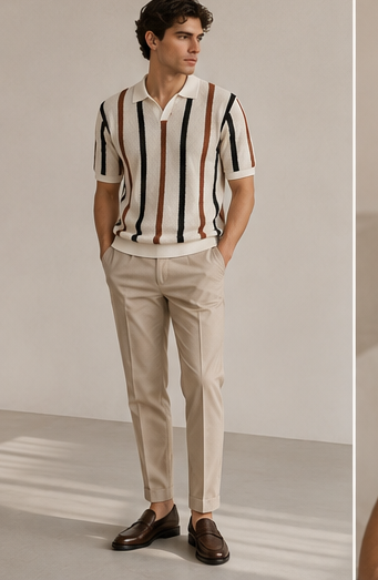 Modern Retro Knit Polo Shirt